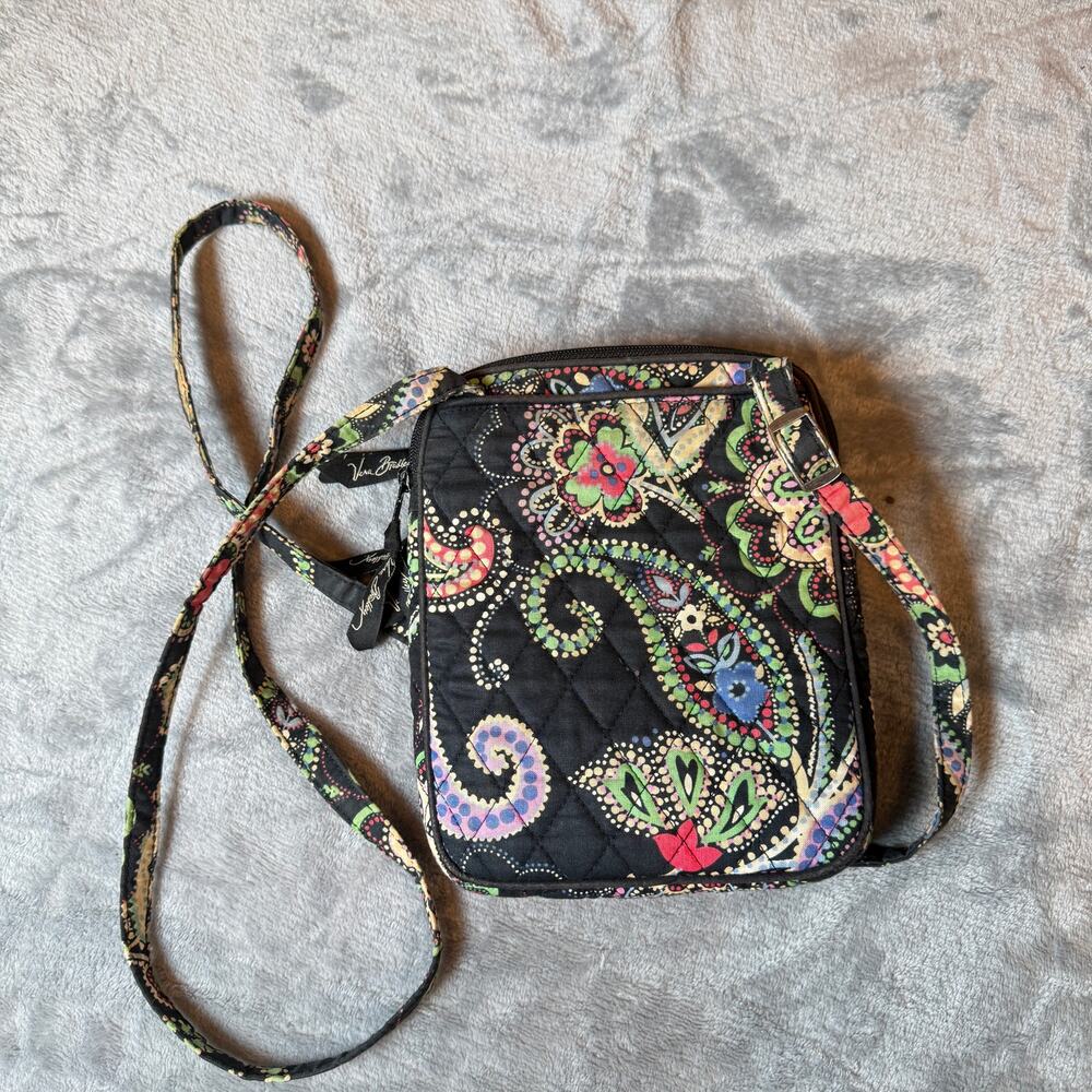 Vera Bradley Very Berry Paisley Crossbody Wallet Phone Bag Retired